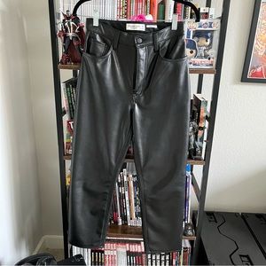 Size 26/2 SHORT vegan leather straight ankle pants